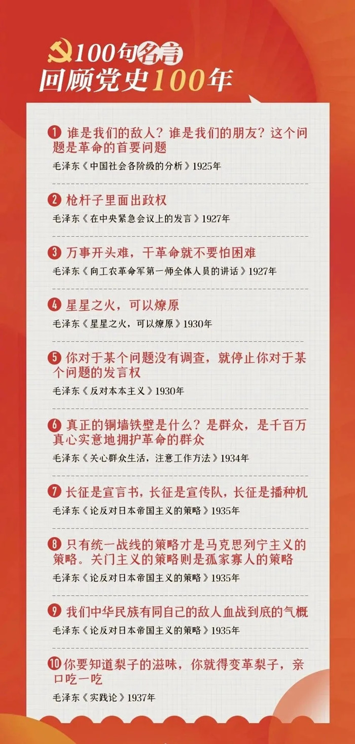 公考用得上！100句名言回顧黨史百年，一起學(xué)習(xí)